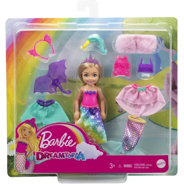 imageBarbie Dreamtopia Chelsea Doll ampamp DressUp Set with 12 Fantasy Fashions ampamp Accessories Themed to Royals Mermaids Unicorns ampamp Dragons