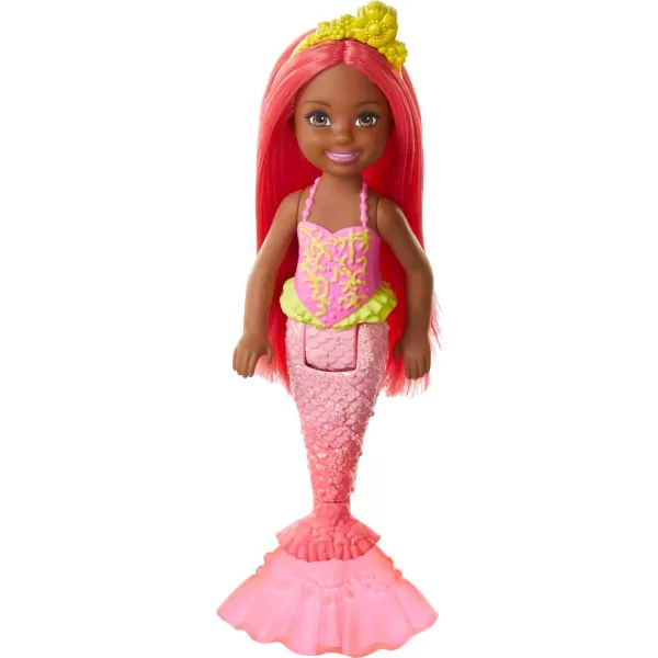 imageBarbie Dreamtopia Chelsea Mermaid Doll with Teal Hair ampamp Tail Royal Headband Accessory Small Doll Bends at WaistCoral