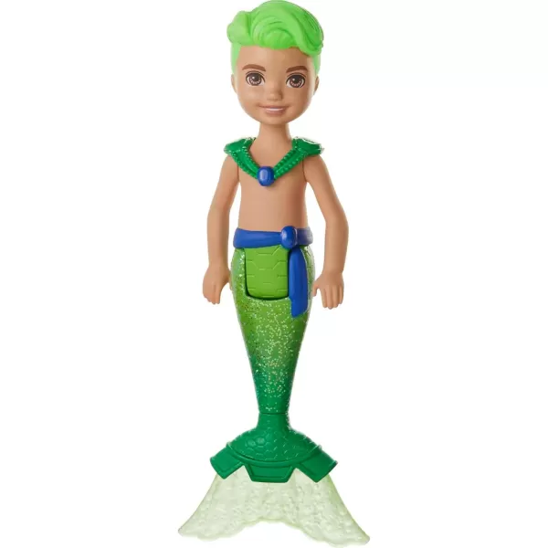 imageBarbie Dreamtopia Chelsea Mermaid Doll with Teal Hair ampamp Tail Royal Headband Accessory Small Doll Bends at WaistGreen