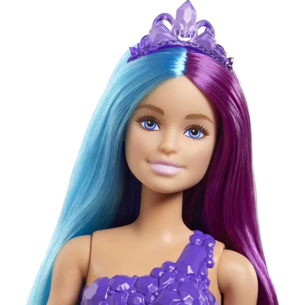 imageBarbie Dreamtopia Royal Doll with ExtraLong TwoTone Fantasy Hair Hairbrush Headband ampamp Styling AccessoriesMulticolor
