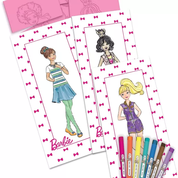 imageBarbie Fashion Plates All in One Studio Sketch Design Activity Set  Fashion Design Kit for Kids Ages 6 and Up