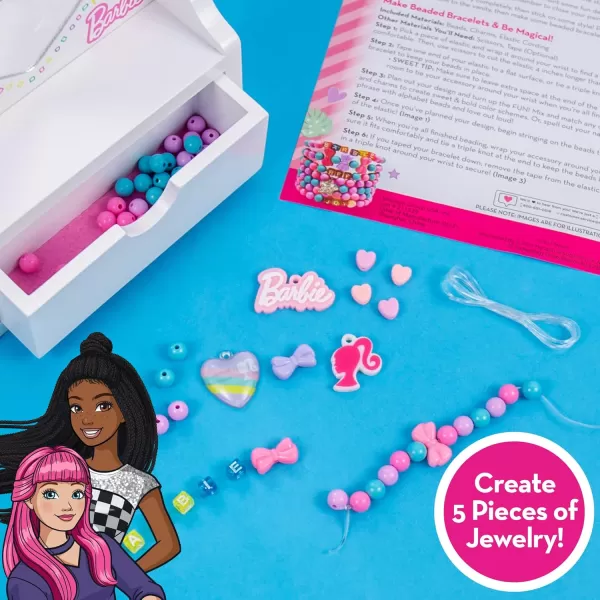 imageBarbie Paint Your Own Jewelry Box Customize A HeartShaped Vanity ampamp Jewelry Box with Acrylic Paints Create 5 Pieces of Jewelry 100 Charms ampamp Beads Bead Kit for Kids Ages 5 6 7 8