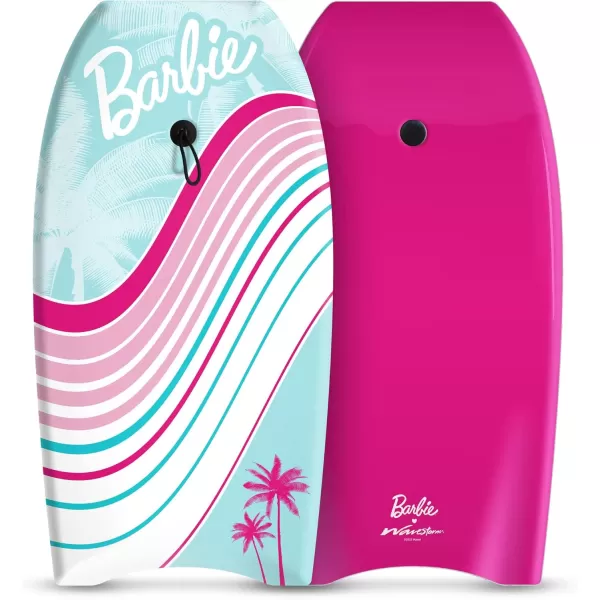 imageBarbie Signature 36in Bodyboard by Wavestorm  Graphic top Deck with high Density Slick Bottom  for Kids and Adults Foam Construction with Accessories Light Blue