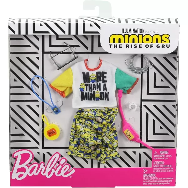 imageBarbie Storytelling Fashion Pack of Doll Clothes Inspired by Minions Top Skirt and 6 Accessories Dolls Gift for 3 to 8 Year Olds