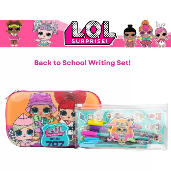 imageInnovative Designs Barbie Pencil Case Set with Stickers and Gel Pens for Kids Molded with Zip Closure PinkLOL Surprise