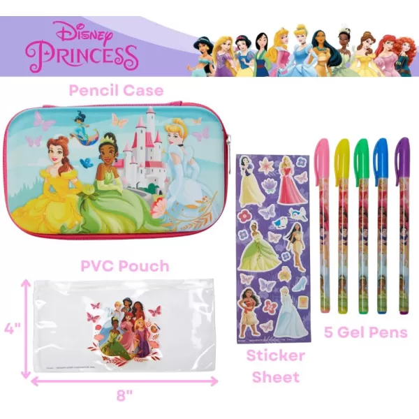 imageInnovative Designs Barbie Pencil Case Set with Stickers and Gel Pens for Kids Molded with Zip Closure PinkPrincess