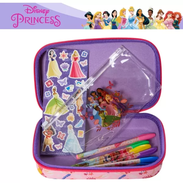 imageInnovative Designs Barbie Pencil Case Set with Stickers and Gel Pens for Kids Molded with Zip Closure PinkPrincess