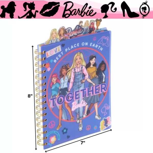 imageInnovative Designs Barbie Tab Journal Notebook Spiral Bound 96 Lined Pages 8 x 7 inches PurpleBarbie