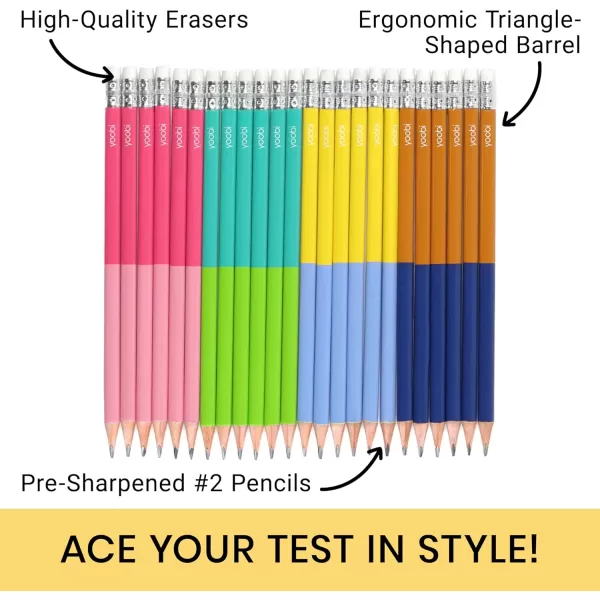 imageYoobi Barbie X 2 Pencils  PreSharpened Pencils with Pink Erasers in Cute Pastel ampamp Metallic Colors with the Iconic Barbie Logo  Fun School ampamp Office Supplies for Kids ampamp Adults  2 Packs of 24Color Block