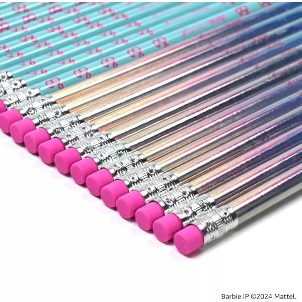 imageYoobi Barbie X 2 Pencils  PreSharpened Pencils with Pink Erasers in Cute Pastel ampamp Metallic Colors with the Iconic Barbie Logo  Fun School ampamp Office Supplies for Kids ampamp Adults  2 Packs of 24Barbie