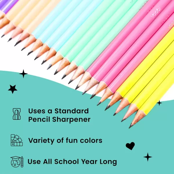 imageYoobi Barbie X 2 Pencils  PreSharpened Pencils with Pink Erasers in Cute Pastel ampamp Metallic Colors with the Iconic Barbie Logo  Fun School ampamp Office Supplies for Kids ampamp Adults  2 Packs of 24Multiple Pastels