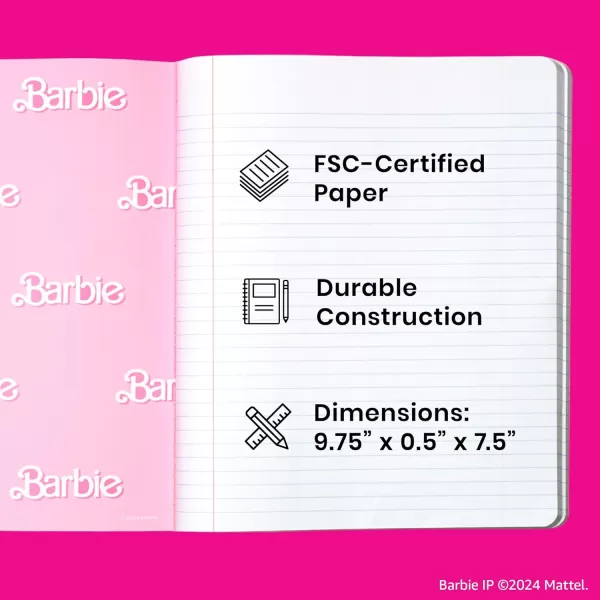 imageYoobi Barbie X College Ruled Composition Notebook Set  3Pack of Kids 1 Subject Notebooks Allover Print Designs  100 Sheets Each For School Office ampamp Home  975 x 75Barbie