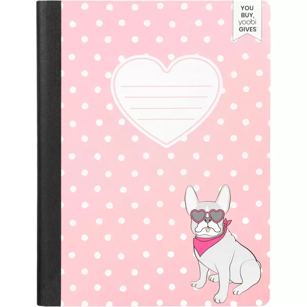 imageYoobi Barbie X College Ruled Composition Notebook Set  3Pack of Kids 1 Subject Notebooks Allover Print Designs  100 Sheets Each For School Office ampamp Home  975 x 75Rainbow  Frenchie  Panda