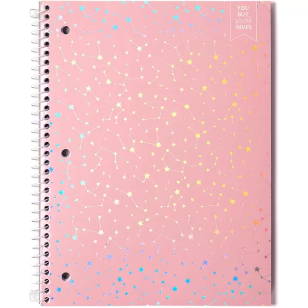 imageYoobi Barbie X College Ruled Spiral Notebook Set  3Pack of 1 Subject Notebooks Pink Blue ampamp Peach Barbie Designs  100 Perforated 3Hole Punched Sheets For School Office ampamp Home  105 x 8Holographic Constellation