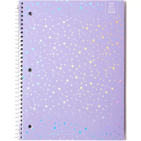 imageYoobi Barbie X College Ruled Spiral Notebook Set  3Pack of 1 Subject Notebooks Pink Blue ampamp Peach Barbie Designs  100 Perforated 3Hole Punched Sheets For School Office ampamp Home  105 x 8Holographic Constellation