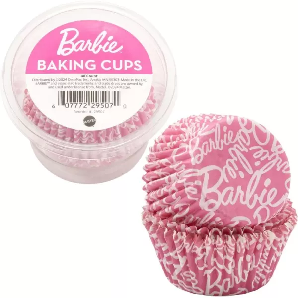 imageBarbie Baking Cups By DecoPac  Pink  18quot Cupcake Liners Greaseproof Paper Cases for Muffins and Cupcakes Pack of 48