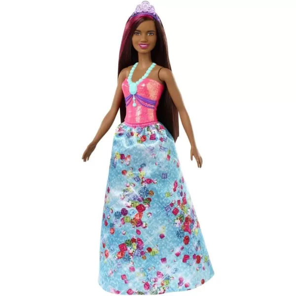 imageBarbie Dreamtopia Royal Fashion Doll ampamp Accessory Brunette with Pink Hairstreak Wearing Removable Blue Skirt ampamp Headband