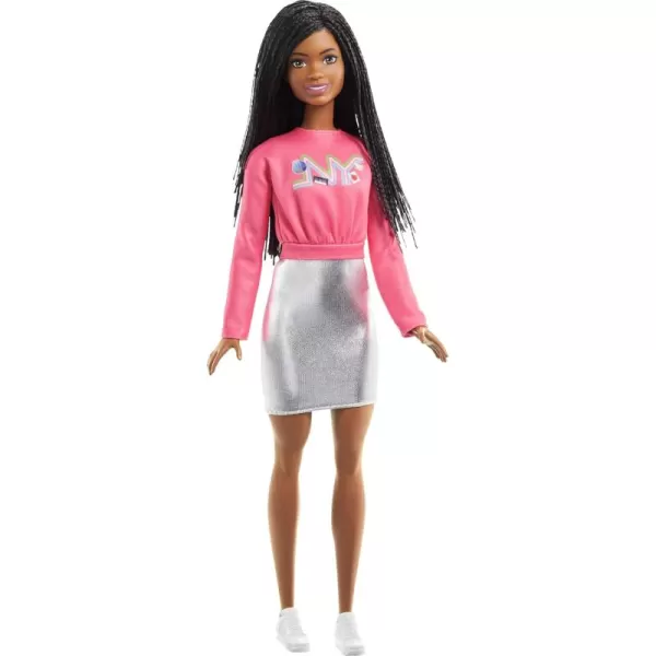 imageBarbie It Takes Two Doll Brooklyn Fashion Doll with Braided Hair Pink NYC Shirt Metallic Skirt ampamp White ShoesMulicolor