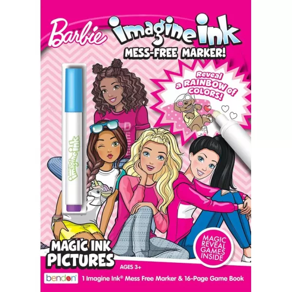 imageBendon Barbie Mattel 16 Page Imagine Ink Coloring Book with 1 Mess Free Marker 49749