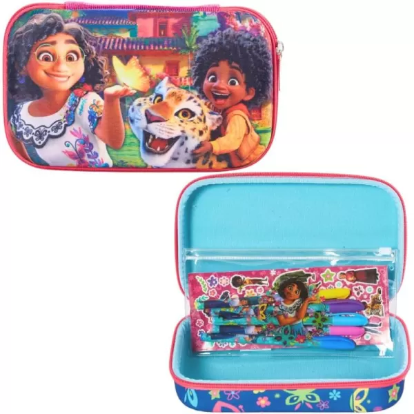 imageInnovative Designs Barbie Pencil Case Set with Stickers and Gel Pens for Kids Molded with Zip Closure PinkEncanto