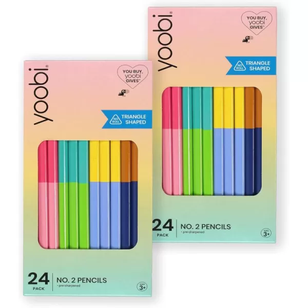 imageYoobi Barbie X 2 Pencils  PreSharpened Pencils with Pink Erasers in Cute Pastel ampamp Metallic Colors with the Iconic Barbie Logo  Fun School ampamp Office Supplies for Kids ampamp Adults  2 Packs of 24Color Block