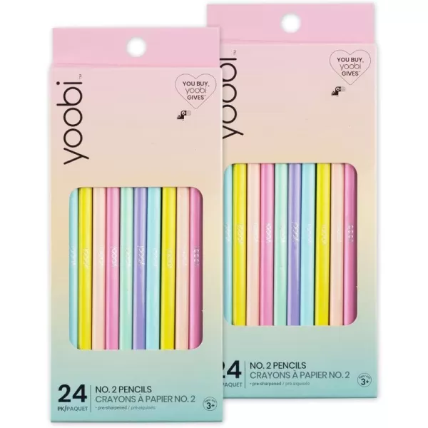 imageYoobi Barbie X 2 Pencils  PreSharpened Pencils with Pink Erasers in Cute Pastel ampamp Metallic Colors with the Iconic Barbie Logo  Fun School ampamp Office Supplies for Kids ampamp Adults  2 Packs of 24Multiple Pastels