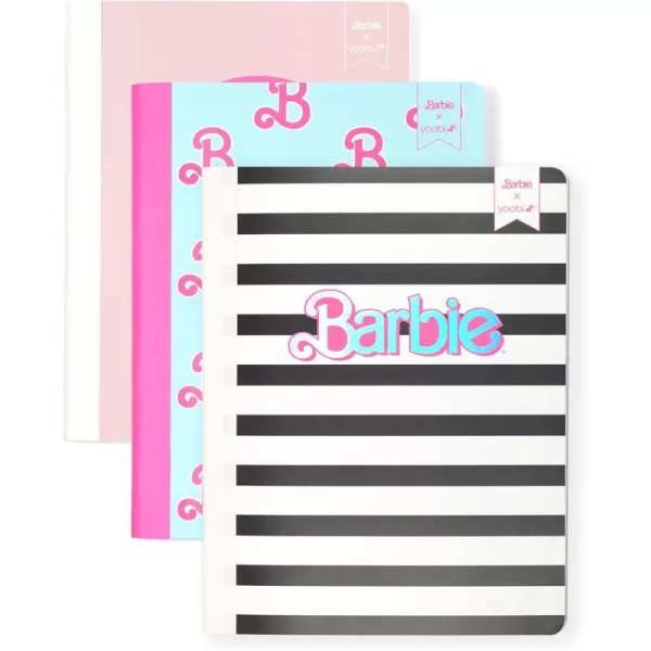 imageYoobi Barbie X College Ruled Composition Notebook Set  3Pack of Kids 1 Subject Notebooks Allover Print Designs  100 Sheets Each For School Office ampamp Home  975 x 75Barbie