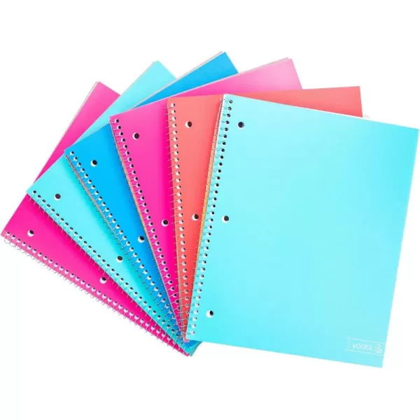 imageYoobi Barbie X College Ruled Spiral Notebook Set  3Pack of 1 Subject Notebooks Pink Blue ampamp Peach Barbie Designs  100 Perforated 3Hole Punched Sheets For School Office ampamp Home  105 x 8Aqua  Pink  Sky Blue  Coral