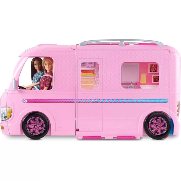 imageBarbie Camper Playset DreamCamper Toy Vehicle with 50 Accessories Including Furniture Pool ampamp Slide Hammocks ampamp FireplaceStandard Packaging