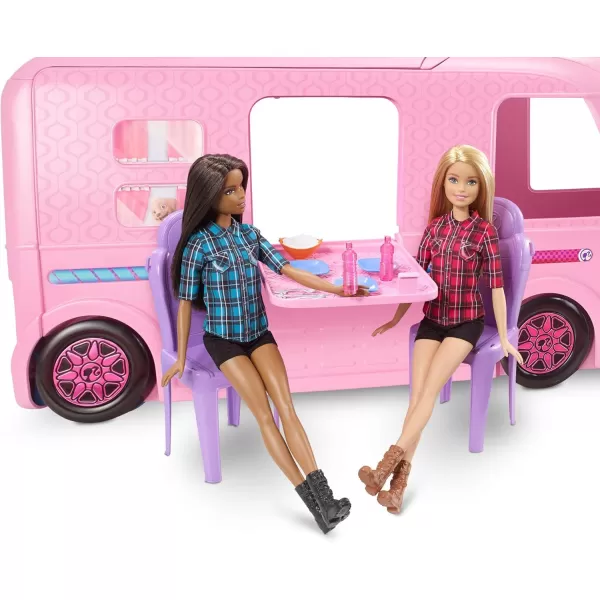 imageBarbie Camper Playset DreamCamper Toy Vehicle with 50 Accessories Including Furniture Pool ampamp Slide Hammocks ampamp FireplaceStandard Packaging