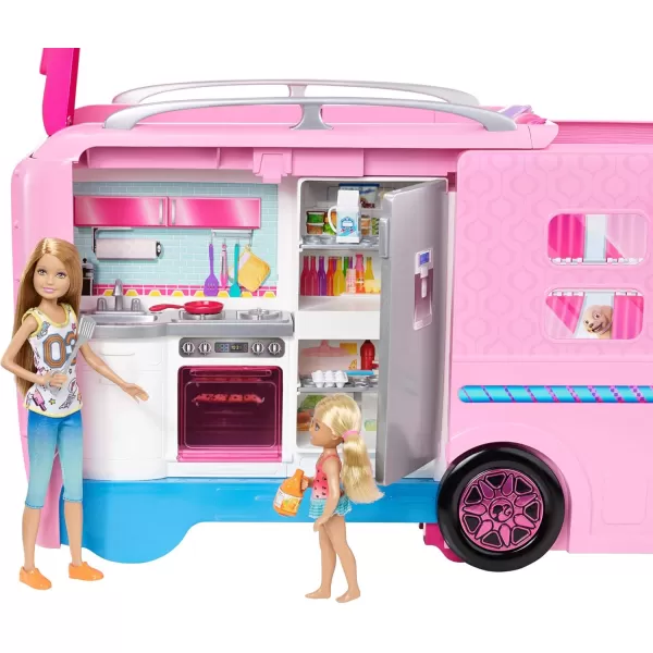 imageBarbie Camper Playset DreamCamper Toy Vehicle with 50 Accessories Including Furniture Pool ampamp Slide Hammocks ampamp FireplaceStandard Packaging