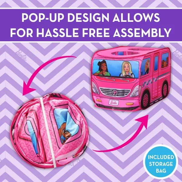 imageBarbie Camper Pop Up Play Tent  Large Princess Castle Tent for Girls  Folds for Easy Storage with Carrying Bag Included  Amazon Exclusive  Sunny Days Entertainment