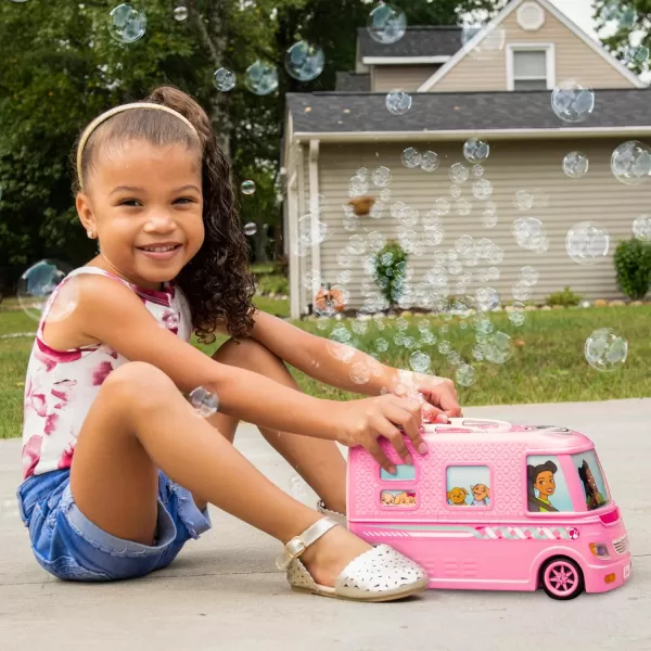 imageBarbie Dream Camper Bubble Machine  Vehicle Toy with Lights and Sounds for Kids  Bubble Solution Included  Sunny Days Entertainment