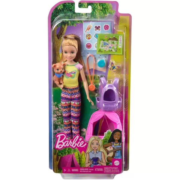 imageBarbie It Takes Two Skipper Doll ampamp Accessories Camping Playset with Doll Campfire Pet Bunny Sticker Sheet ampamp MoreMulti Color