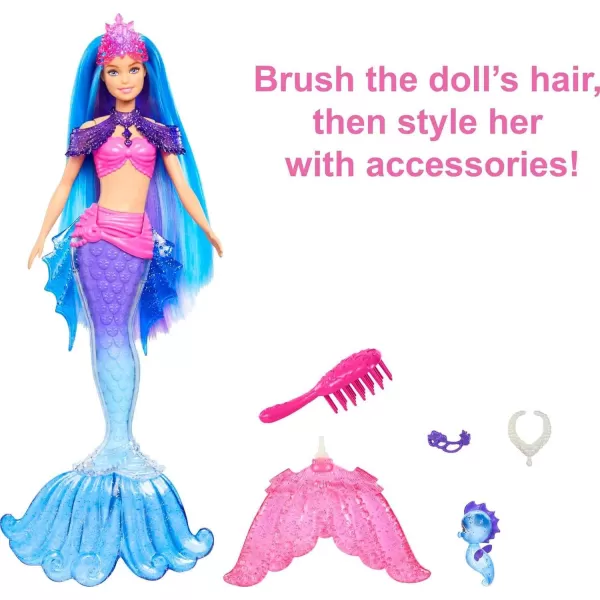 imageBarbie Mermaid Power Doll Set Barbie quotBrooklynquot Fashion Doll with Phoenix Pet ampamp Accessories Mermaid Toy with Interchangeable FinsMalibu