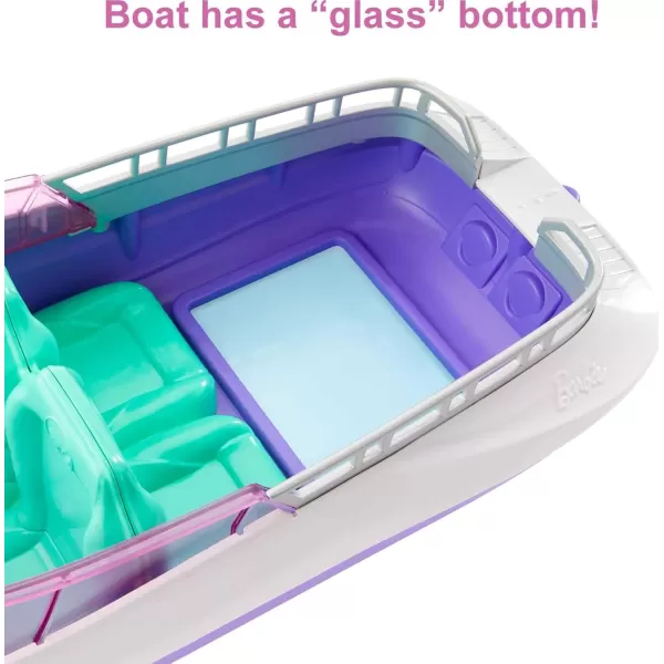 imageBarbie Mermaid Power Dolls ampamp Toy Boat Playset quotMalibuquot ampamp quotBrooklynquot in 18in Floating Boat with SeeThrough Bottom ampamp Accessories