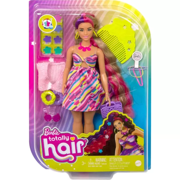 imageBarbie Totally Hair Doll FlowerThemed with 85inch Fantasy Hair ampamp 15 Styling Accessories 8 with ColorChange FeatureFlower