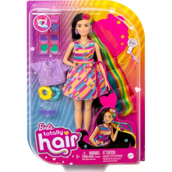 imageBarbie Totally Hair Doll FlowerThemed with 85inch Fantasy Hair ampamp 15 Styling Accessories 8 with ColorChange FeatureHeart