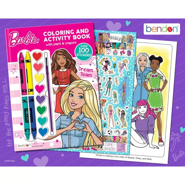 imageBendon Barbie Coloring ampamp Activity Book Paint Pods ampamp Crayons