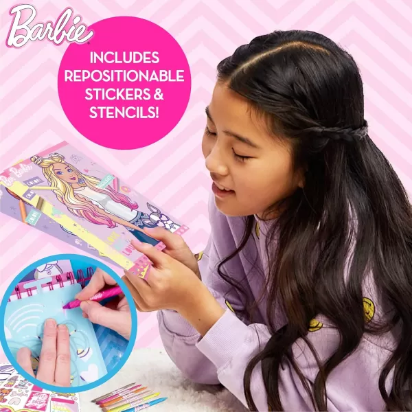 imageHorizon Group USA Barbie Makeup Artist Magazine Create Your Own Hair ampamp Makeup Looks Using 130 Stencils 180 Stickers Crayons Pretend Makeup ampamp More