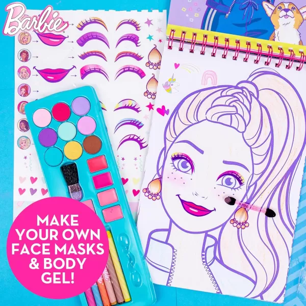 imageHorizon Group USA Barbie Makeup Artist Magazine Create Your Own Hair ampamp Makeup Looks Using 130 Stencils 180 Stickers Crayons Pretend Makeup ampamp More