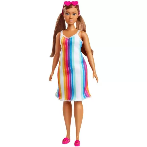 imageBarbie Fashionistas Doll 208 Doll with Down Syndrome Wearing Floral Dress Created in Partnership with The National Down Syndrome SocietyBrown rainbow