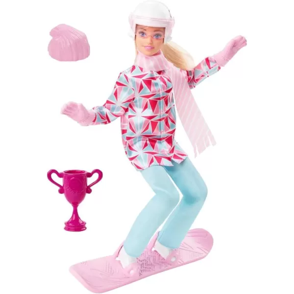 imageBarbie Snowboarder Fashion Doll Winter Sports Theme with Blonde Hair Jacket Pants ampamp Snowboard AccessoriesSnowboarder