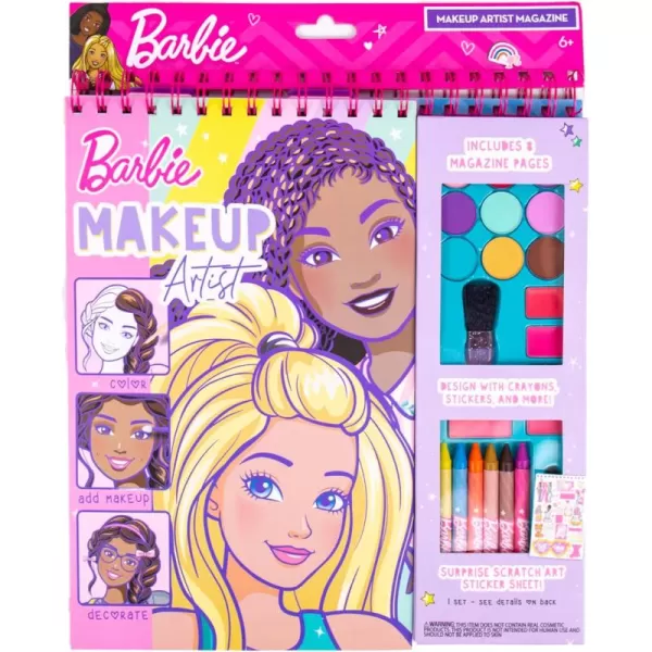 imageHorizon Group USA Barbie Makeup Artist Magazine Create Your Own Hair ampamp Makeup Looks Using 130 Stencils 180 Stickers Crayons Pretend Makeup ampamp More