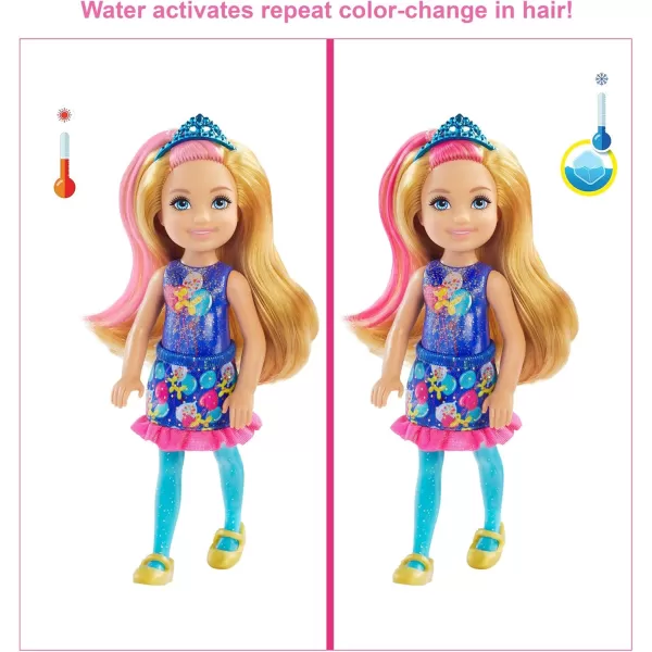 imageBarbie Chelsea Color Reveal Doll ampamp Accessories 6 Surprises Include Small Doll Clothes ampamp Color Change on Hair Styles May VaryPink