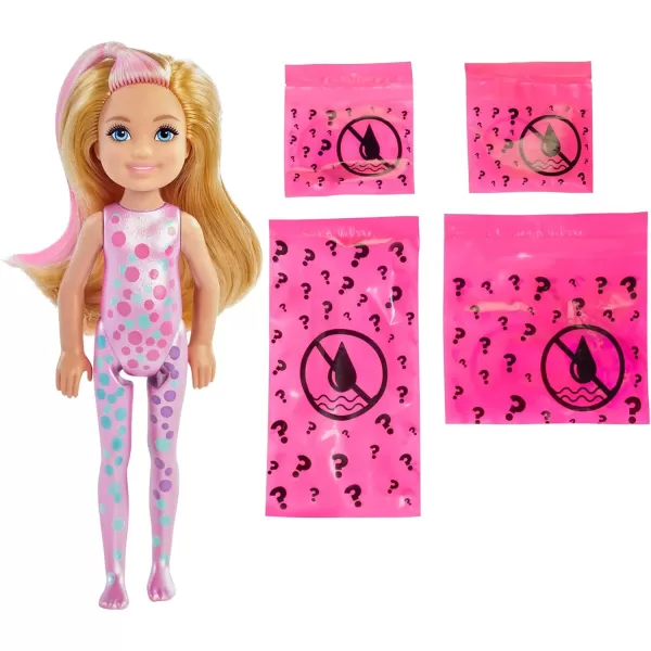 imageBarbie Chelsea Color Reveal Doll ampamp Accessories 6 Surprises Include Small Doll Clothes ampamp Color Change on Hair Styles May VaryPink