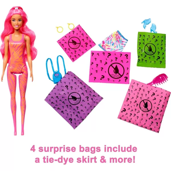 imageBarbie Color Reveal Doll ampamp Accessories Neon TieDye Series 7 Surprises 1 Doll Styles May Vary