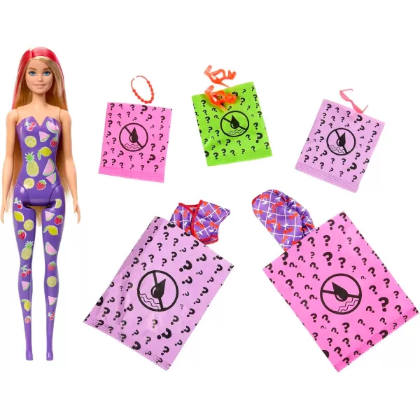 imageBarbie Color Reveal Doll ampamp Accessories Scented Sweet Fruit Series 7 Surprises 1 Barbie Doll Styles May VaryMulticolor