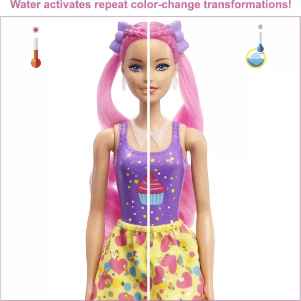 imageBarbie Color Reveal Glitter Hair Swaps Doll Glittery Pink with 25 Hairstyling ampamp PartyThemed Surprises Including 10 Plugin Hair Pieces