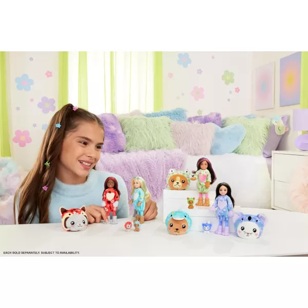 imageBarbie Cutie Reveal Chelsea Doll ampamp Accessories Animal Plush Costume ampamp 6 Surprises Including Color Change Bunny as KoalaKittyRed Panda